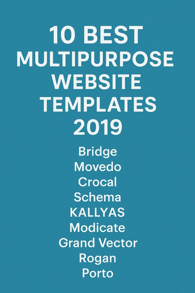 10 Best Multipurpose Website Templates 2019